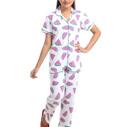 Clothe Funn Girls Conversational Printed Pure Cotton Night Suit-image-41