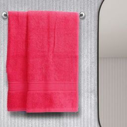 BIANCA Unisex Pack Of 2 Pink Solid 100% Combed Cotton Super-Soft Hand Towels-41