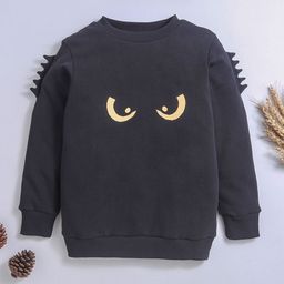 Nino Bambino Kids Organic Cotton Black Printed Sustainable Sweatshirt-picture-27