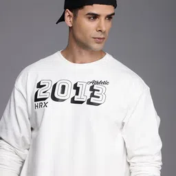 HRX by Hrithik Roshan Men Typography Printed Oversized Sweatshirt-picture-45
