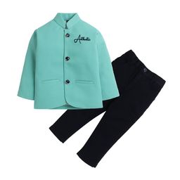 Lil homies Boys Single-Breasted Bandhgala Blazer Two-Piece Suit-image-97