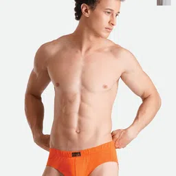FCUK Pack Of 2 Moisture Wicking Antimicrobial Pure Cotton Basic Briefs PRE-02-ULGRY-SCIB-42