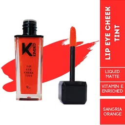 KINDED Liquid Matte 3-in-1 Lip Eye Cheek Tint with Vitamin E 9 ml - Sangria Orange 08-2