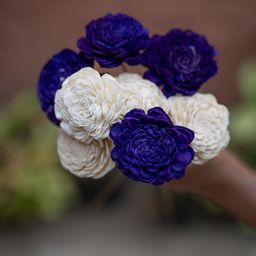Artecasa Set of 6 Purple Dried Sola Flower-2
