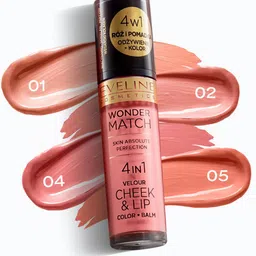 eveline cosmetics Eveline Wonder Match 4 in 1 Lip & Cheek Lipstick - 4.5 ml Shade - 02 image 5