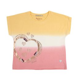 Pepe Jeans Girls Multicoloured Dyed Extended Sleeves Applique T-shirt-image-3