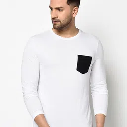 GLITO Men Round Neck Cotton Pocket T-shirt-image-13