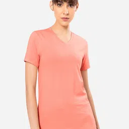 Amante Solid Short Sleeves V-Neck Energize Active T-Shirt-picture-41