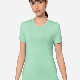Amante Solid V-Neck Energize Active T-Shirt-image-76