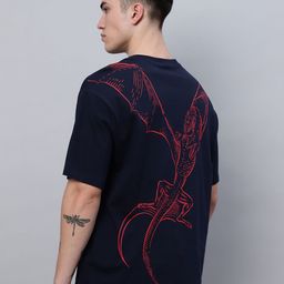 Free Authority Men Graphic Printed Round Neck Cotton Oversized T-Shirt-image-35