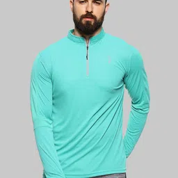 Campus Sutra Green High Neck Long Sleeves Sports T-shirt-image-33