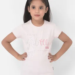 Crimsoune Club Girls Pink & delicacy Typography Printed Slim Fit T-shirt-image-84
