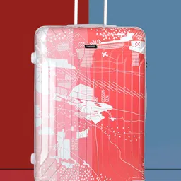 Teakwood Leathers Set of 3 Map Printed 360 Degree Rotation Hard-Sided Trolley Bags 95.5L-54