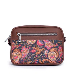 ZOUK Women Multicoloured Ethnic Motifs Printed Structured Sling Bag image 3