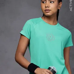 HRX by Hrithik Roshan Self Design Raglan Sleeves Rapid-Dry Training T-shirt-image-33