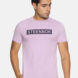 Steenbok Men Lavender Typography Printed Round Neck Cotton T-shirt-image-52