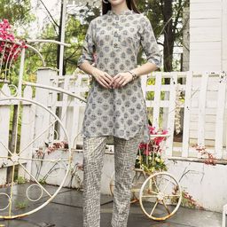 Anouk Ethnic Motifs Printed Regular Pure Cotton Kurta With Trousers-image-12
