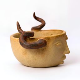 The Orby House Cream coloured & Brown Aries Ceramic Planter-image-15