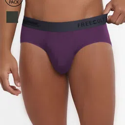 FREECULTR Men Pack Of 2 Solid 3X Anti-Microbial Air-Soft Micromodal Basic Briefs FC-XT-B-SEG-TV-image-64