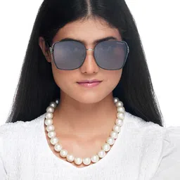 HASHTAG EYEWEAR Women Square Sunglasses with Polarised and UV Protected Lens D6312-C7-28