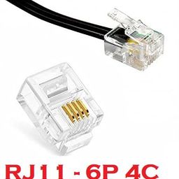 RIVER FOX Telephone Plug 4 Pin RJ11 6P4C Modular Plug Telephone Phone Connector Crystal Head Plug Network Connector (6/2, Telephone Cord Connector Adapter Crimp) Four-core Cable RJ 11 Plug,Pack of 20 image 2
