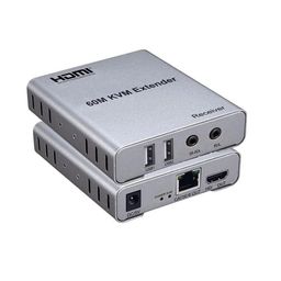 MaK World® HDMI KVM Extender Cat5e/6 Rj45 60M USB HDMI KVM Switch Extension Sharing USB Mouse Keyboard Compatible with PS-3 PS-4 X-box PC TV image 4