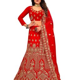 Maroosh Embellished Thread Work Unstitched Lehenga & Blouse With Dupatta-picture-23