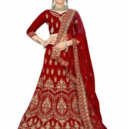 Maroosh Embellished Thread Work Unstitched Lehenga & Blouse With Dupatta-picture-43