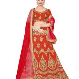 Maroosh Embellished Thread Work Unstitched Lehenga & Blouse With Dupatta-image-99