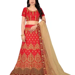 Maroosh Embellished Thread Work Unstitched Lehenga & Blouse With Dupatta-picture-17