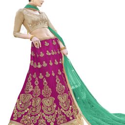 Maroosh Embroidered Thread Work Unstitched Lehenga & Blouse With Dupatta-image-7