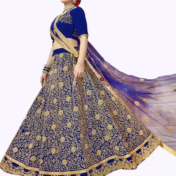 Maroosh Embroidered Thread Work Unstitched Lehenga & Blouse With Dupatta-picture-10