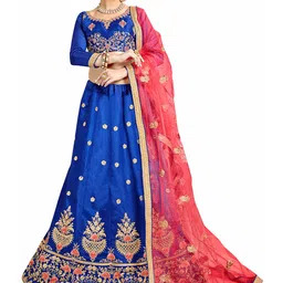 Maroosh Embroidered Thread Work Unstitched Lehenga & Blouse With Dupatta-image-99