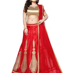 Maroosh Embroidered Thread Work Unstitched Lehenga & Blouse With Dupatta-picture-47
