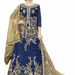 Maroosh Embroidered Thread Work Unstitched Lehenga & Blouse With Dupatta-image-88