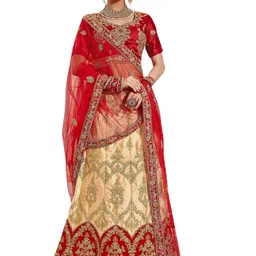 Maroosh Embroidered Thread Work Unstitched Lehenga & Blouse With Dupatta-picture-58