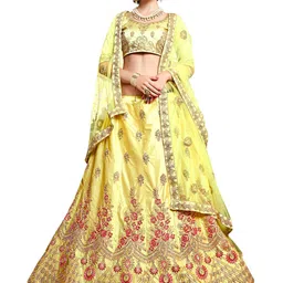 Maroosh Embroidered Thread Work Unstitched Lehenga & Blouse With Dupatta-picture-49