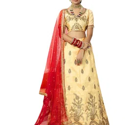 Maroosh Embroidered Thread Work Unstitched Lehenga & Blouse With Dupatta-picture-2