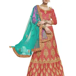 Maroosh Embroidered Thread Work Unstitched Lehenga & Blouse With Dupatta-17
