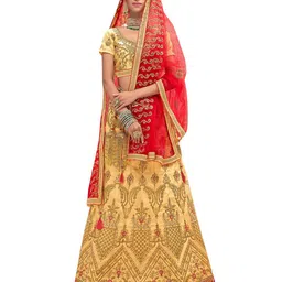 Maroosh Embroidered Thread Work Unstitched Lehenga & Blouse With Dupatta-image-93