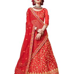 Maroosh Embroidered Thread Work Unstitched Lehenga & Blouse With Dupatta-13