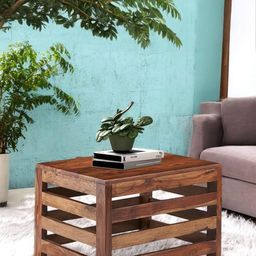 Ikiriya Coffee Brown Rectangle Shaped Teak Finish Sheesham Wooden Coffee Table-11