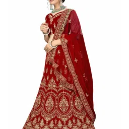 Maroosh Embellished Thread Work Unstitched Lehenga & Blouse With Dupatta image 2