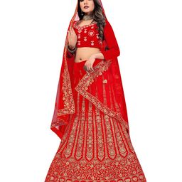 Maroosh Embellished Thread Work Unstitched Lehenga & Blouse With Dupatta image 4