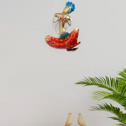 Golden Peacock Orange Musicians Cymbals Playing Decorative Wall Decor-image-99