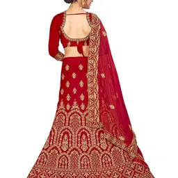 Maroosh Embroidered Thread Work Unstitched Lehenga & Blouse With Dupatta image 4