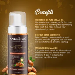 COROnation Herbal Set of 2 Moroccan Argan Oil Foaming Face Wash 160 ml Each image 5