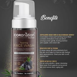 COROnation Herbal Set of 2 Activated Charcoal Foaming Face Wash 160 ml Each image 2