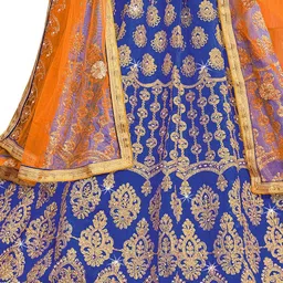 Maroosh Embroidered Thread Work Unstitched Lehenga & Blouse With Dupatta image 2
