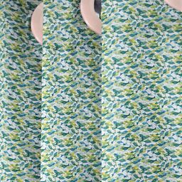 HOUZZCODE Green & White Printed Black Out Window Curtain image 3